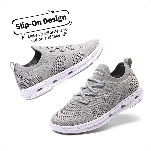 Knit Lightweight Slip-on Sneakers - GREY - 3